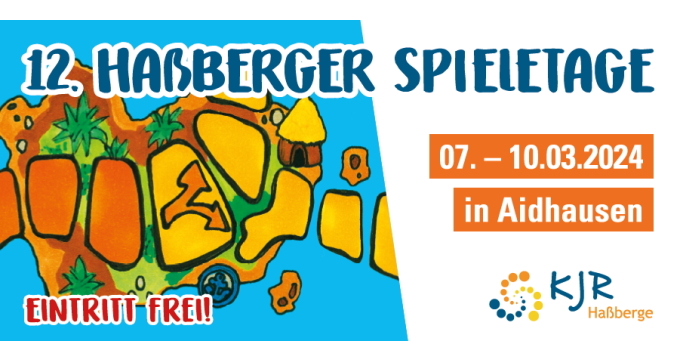 Titelseite des Flyers für die 12. Haßberger Spieletage in Aidhausen